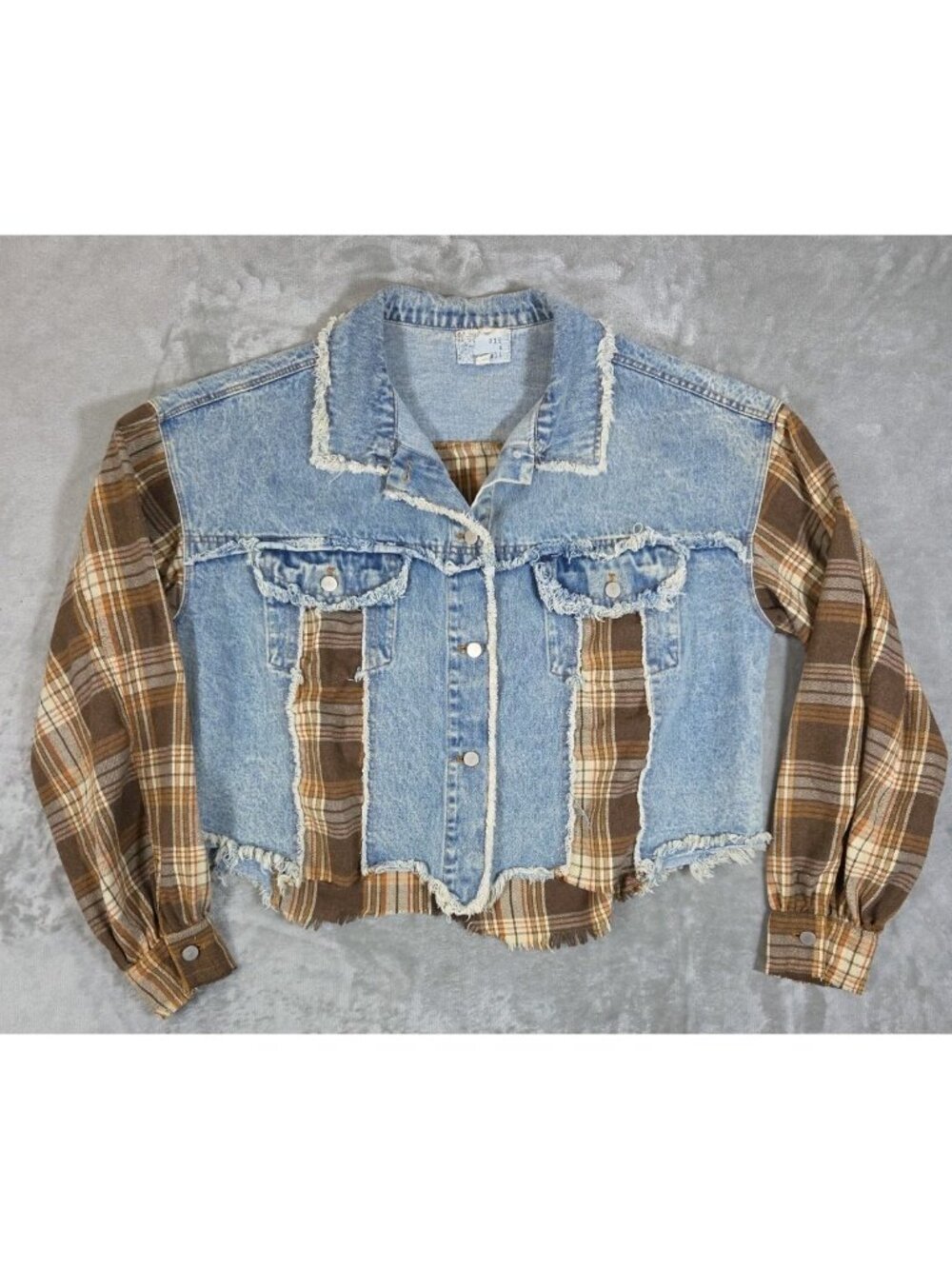 Oli & Hali Patchwork Jacket Boxy Oversized Crop Western Denim Small